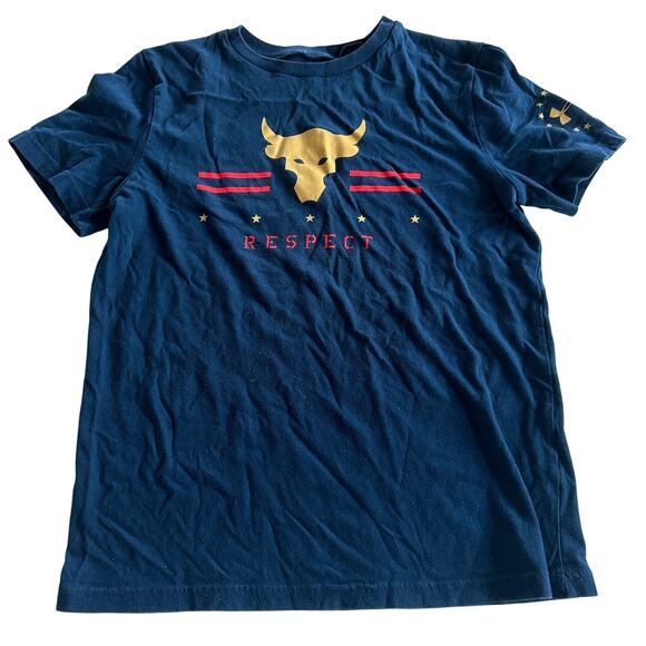 Under Armour The Rock Graphic Tee - Boys Large - Blue - Picture 1 of 4